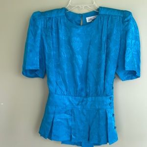 Vintage 80s Silk Top by Argenti Size 4